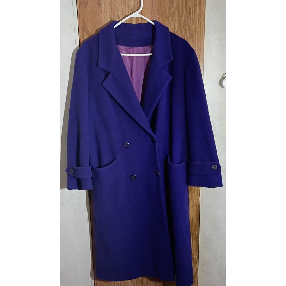 Vintage Projections Ltd Wool Longline Coat Womens Est L Power Dressing Statement